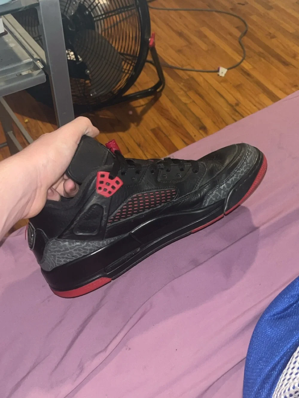 Jordan Black and Red Low-Top Basketball Sneakers